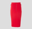 Elisabetta Franchi - FALDA ROJA CON CINTURON