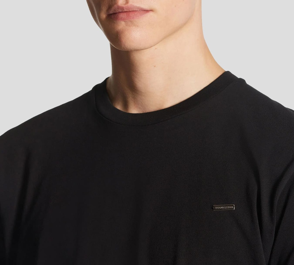 Dsquared2 - FRANELA NEGRA CON MINI PLACA METALICA