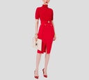 Elisabetta Franchi - FALDA ROJA CON CINTURON