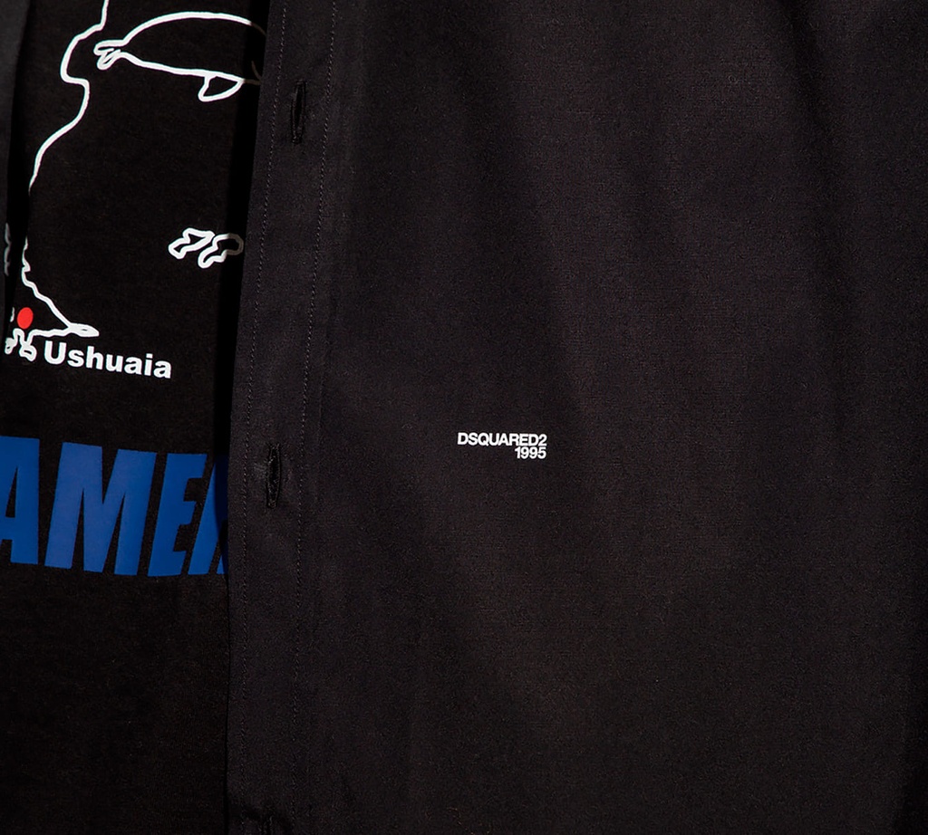 Dsquared2 - CAMISA NEGRA CON LETRAS BLANCAS