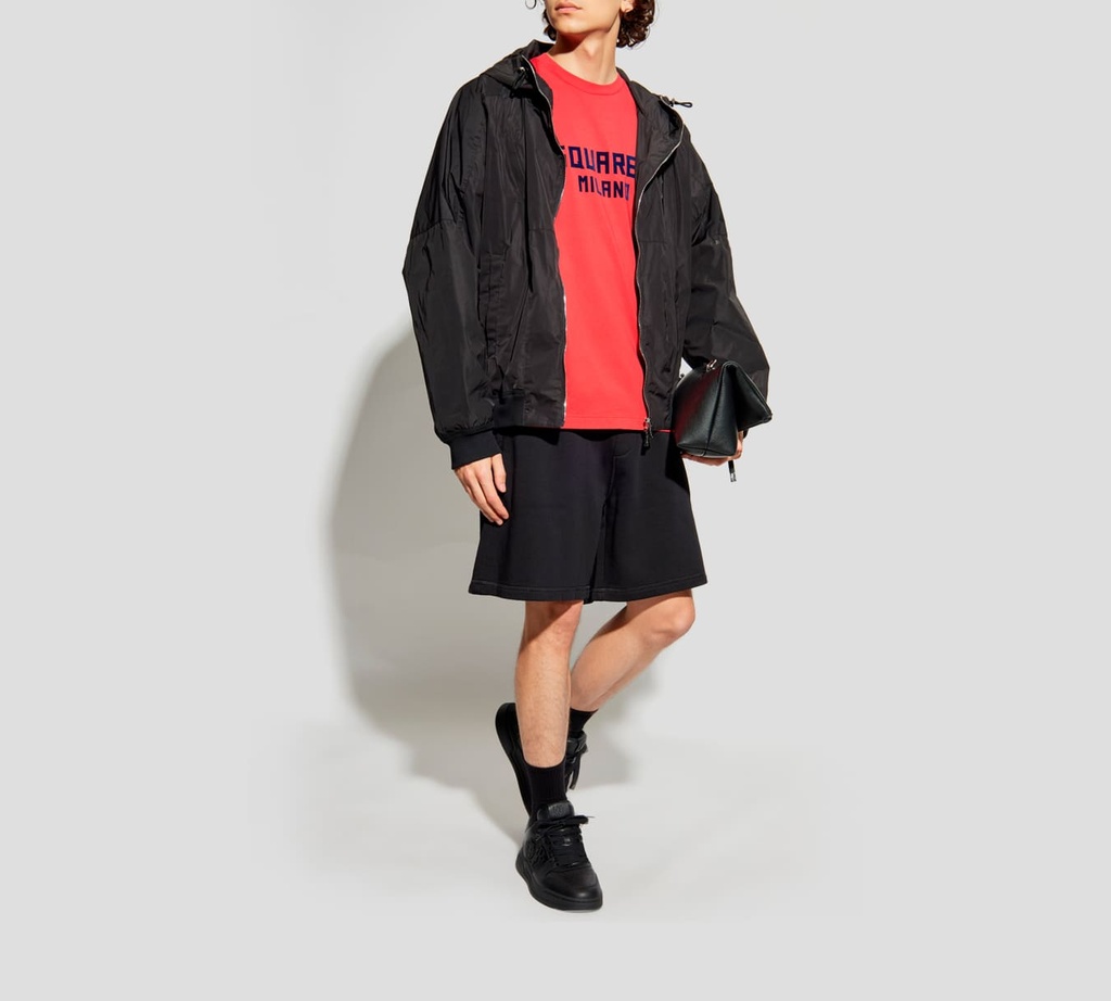 Dsquared2 - FRANELA ROJA CON ESTAMPADO AZUL MARINO