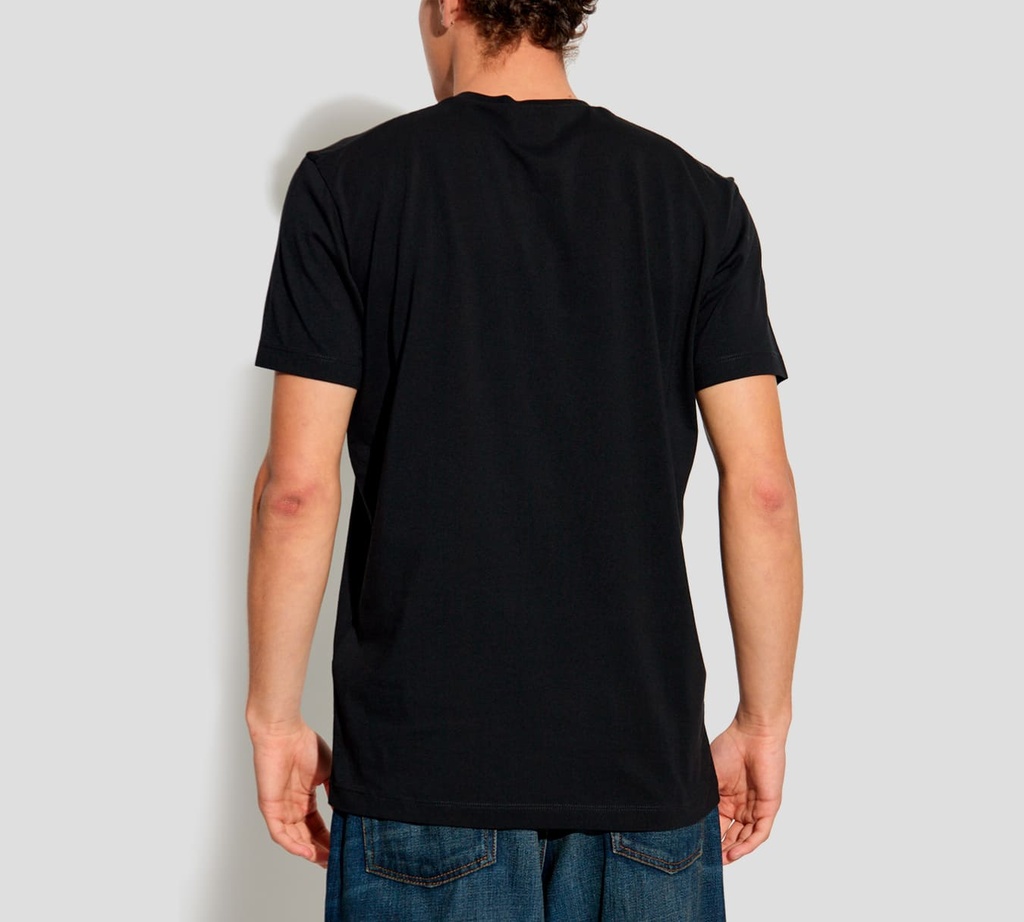 Dsquared2 - FRANELA NEGRA CON ESTAMPADO AZUL MARINO