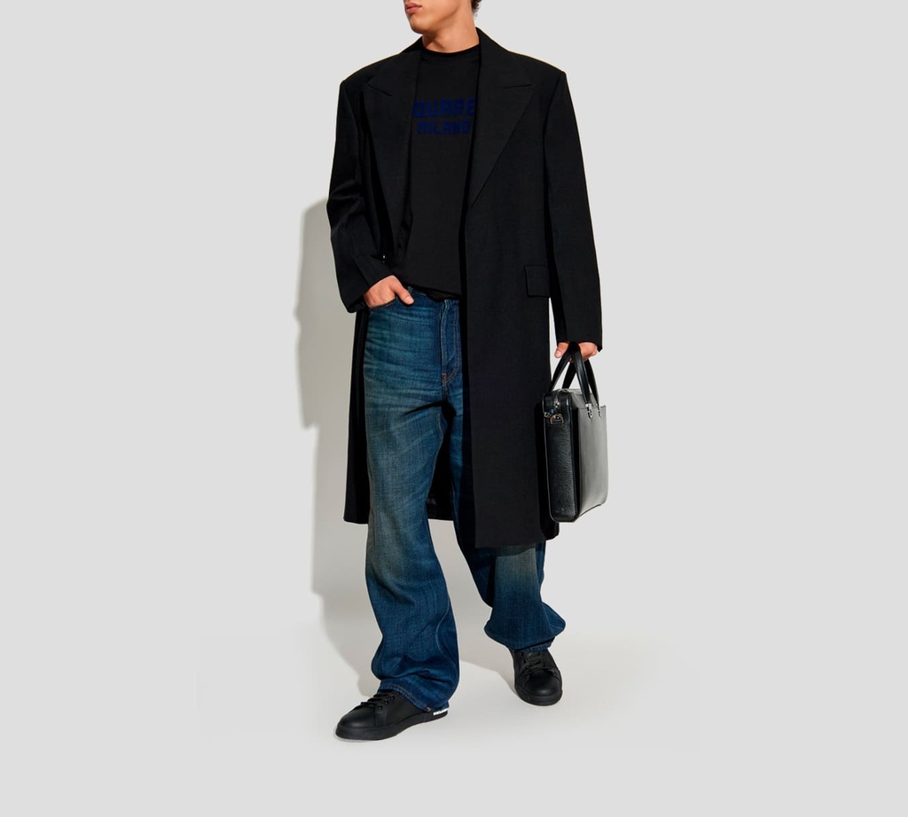 Dsquared2 - FRANELA NEGRA CON ESTAMPADO AZUL MARINO