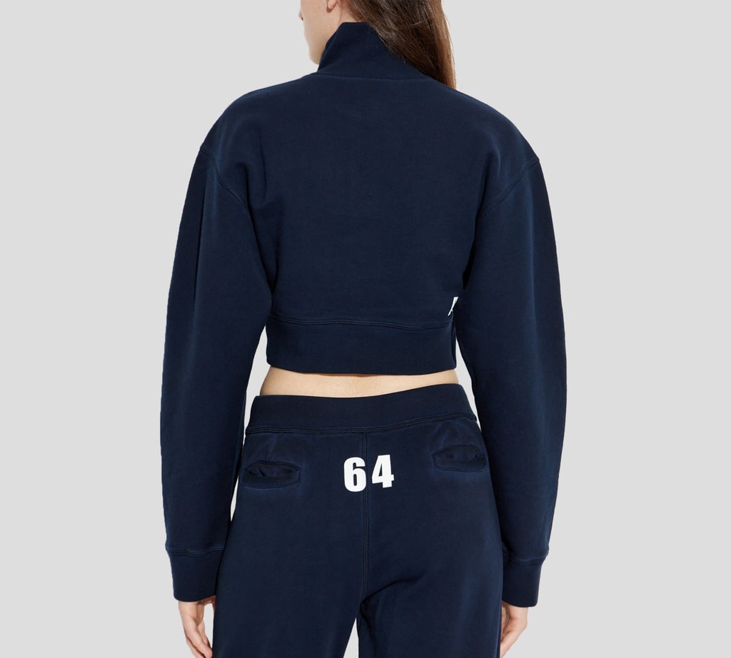 Dsquared2 - SWEATER AZUL MARINO CUELLO DE TORTUGA CON CIERRE PLATEADO