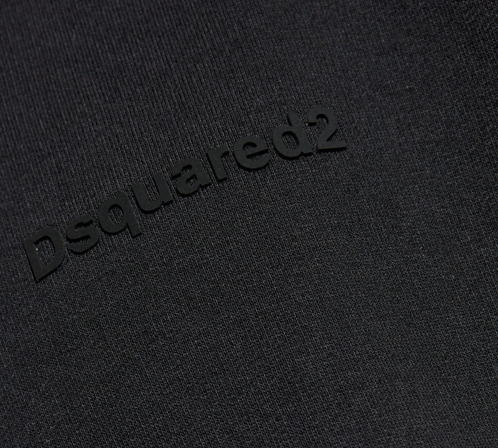 Dsquared2 - HODDIE RELAX FIT NEGRO CON DETALLE EN RELIEVE