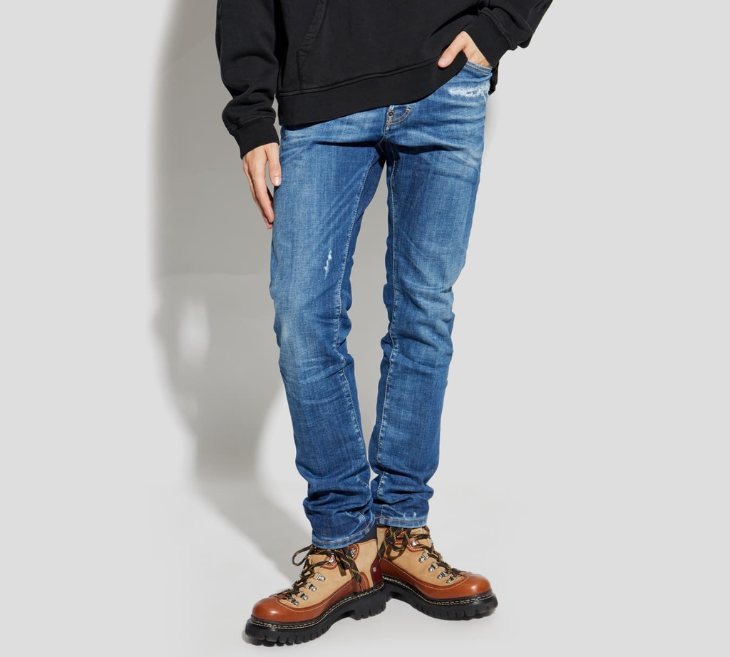 Dsquared2 - COOL GUY JEAN AZUL MEDIO ETIQUETA MARRON