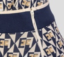 Elisabetta Franchi - FALDA CREMA CON PATRON DE LOGO