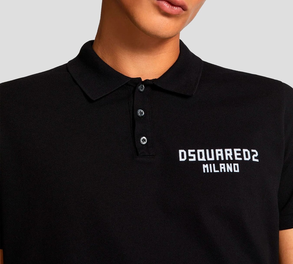 Dsquared2 - POLO NEGRA CON LETRAS BLANCAS