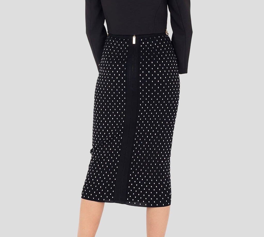 Elisabetta Franchi - FALDA NEGRA CON PEDRERIA