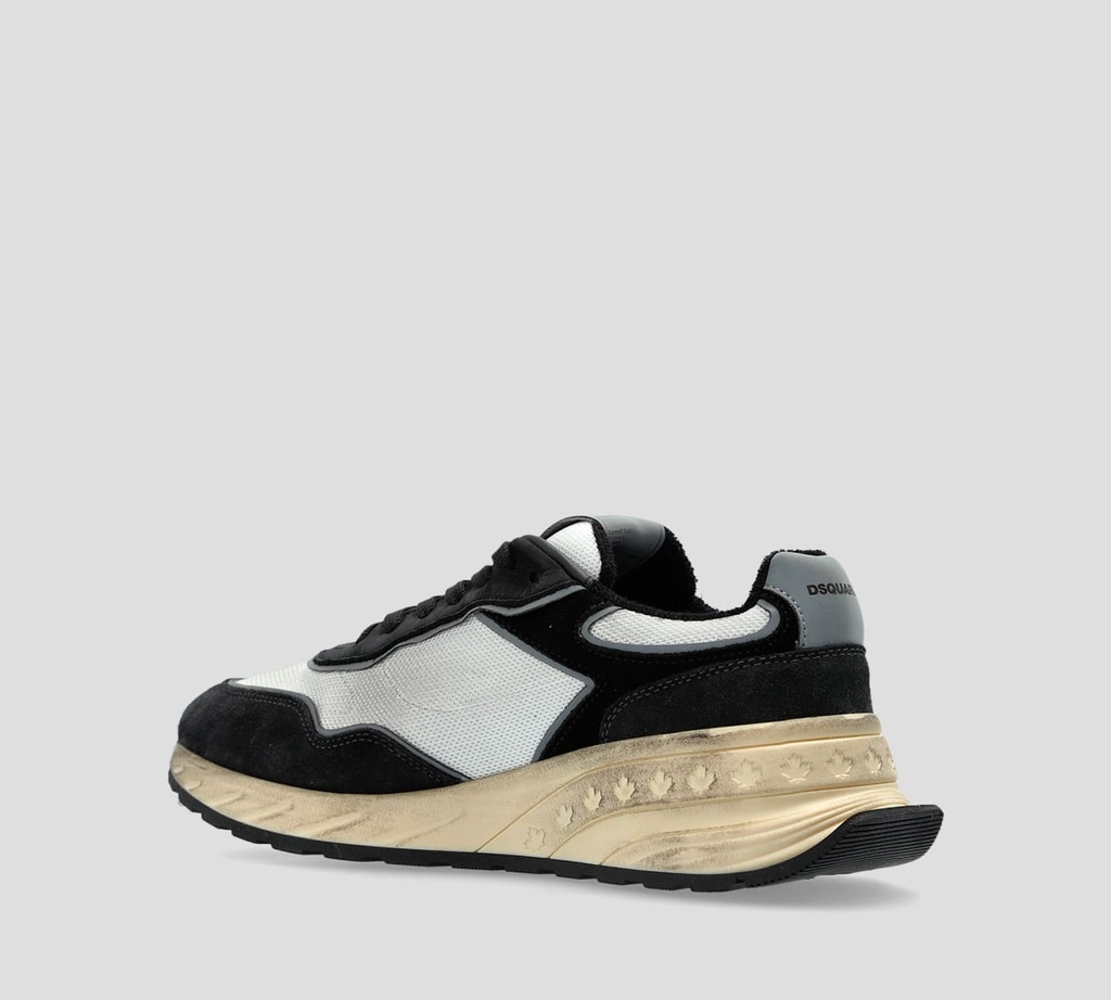 Dsquared2 Icon - ZAPATOS BLANCO Y NEGRO CON SUELA MANCHADA