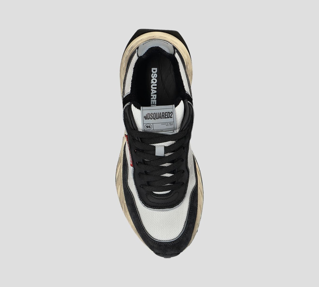 Dsquared2 Icon - ZAPATOS BLANCO Y NEGRO CON SUELA MANCHADA