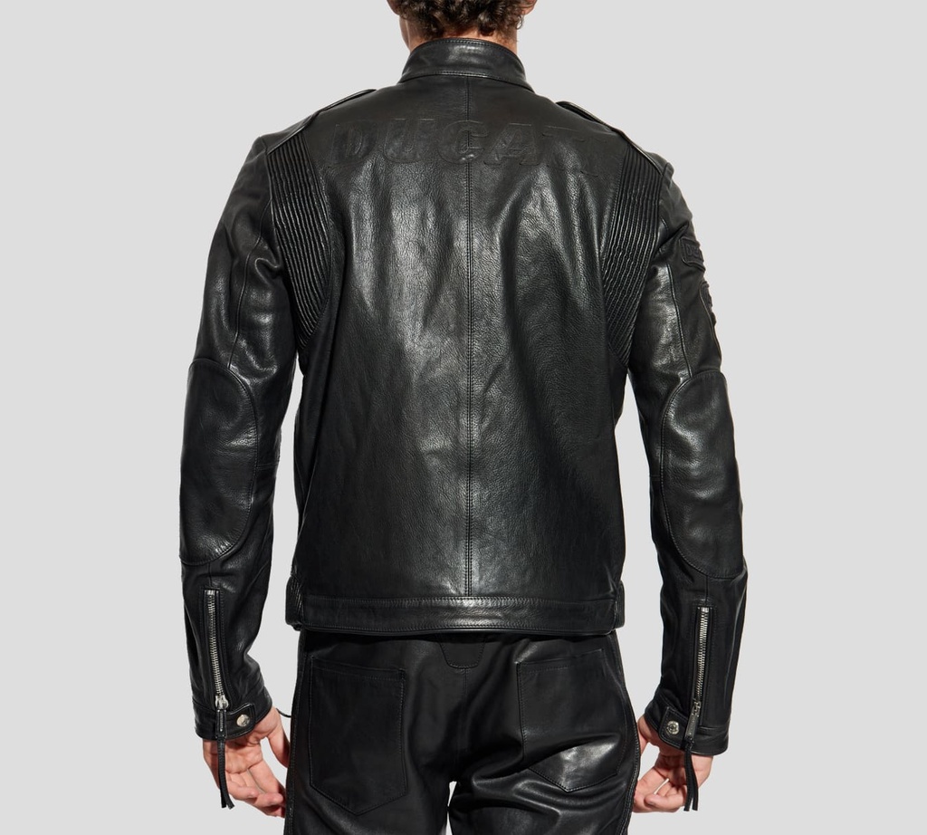 Dsquared2 - CHAQUETA DE CUERO NEGRA DUCATI