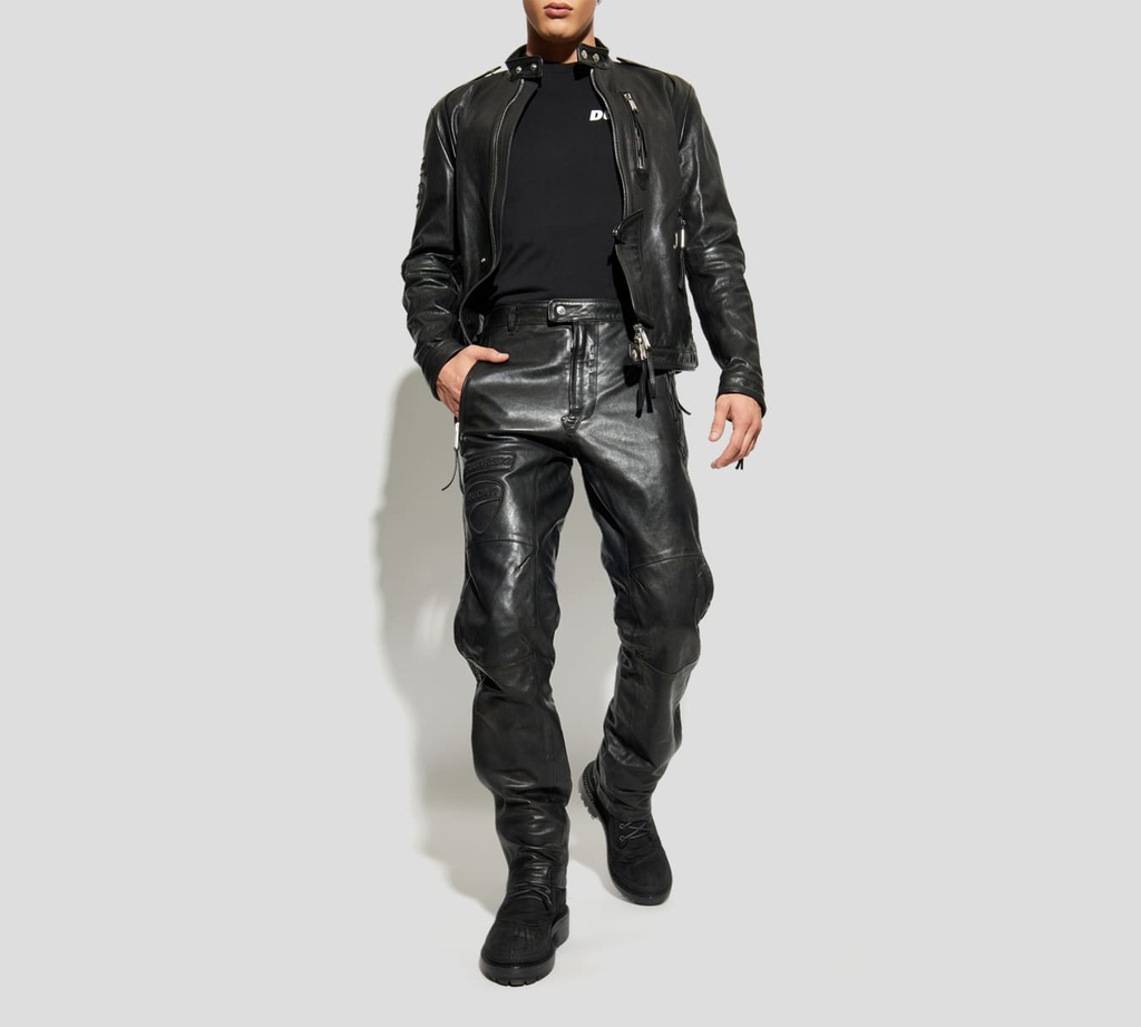 Dsquared2 - CHAQUETA DE CUERO NEGRA DUCATI