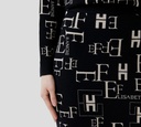 Elisabetta Franchi - FALDA NEGRA BORDADA CON PATRON DE LOGO