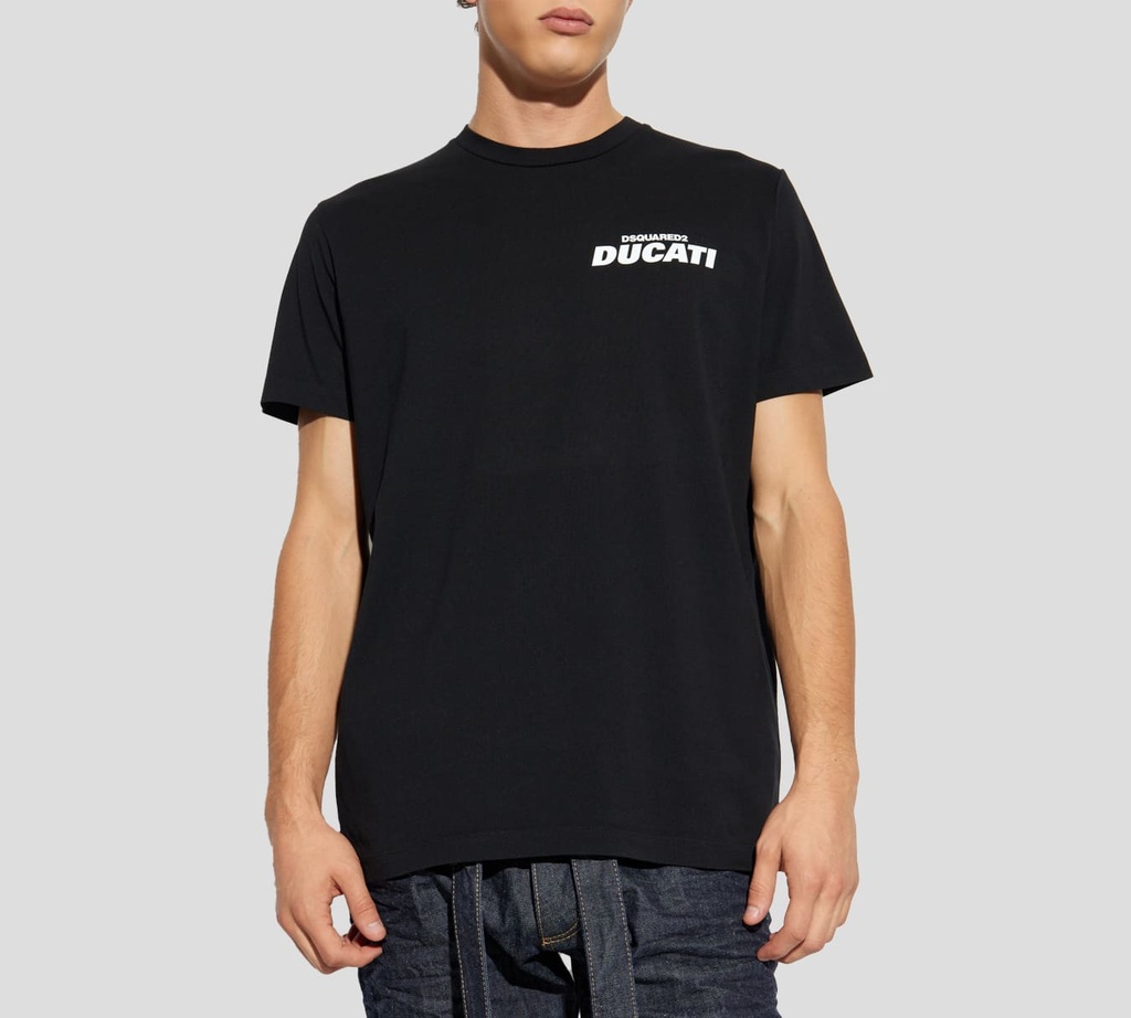 Dsquared2 - FRANELA NEGRA CON ESTAMPADO DUCATI