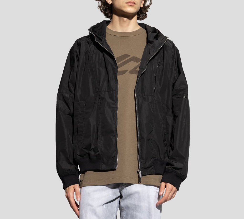 Dsquared2 - CHAQUETA BOMBER CON HODDIE NEGRO