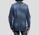 Dsquared2 - CAMISA DENIM DE JEAN CON ROTOS Y BOTONES BLANCOS