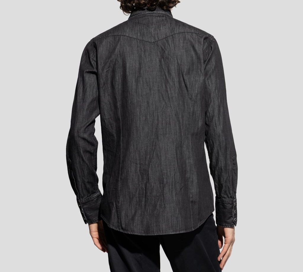 Dsquared2 - CAMISA OESTE CLASICA GRIS OSCURO