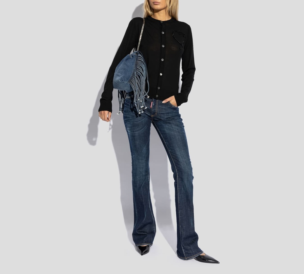 Dsquared2 - BLUE JEAN OSCURO DE BOTA ACAMPANADA