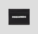 Dsquared2 - SET DE TARJETERO NEGRO Y LLAVERO EN CUERO CON LOGO EN RELIEVE