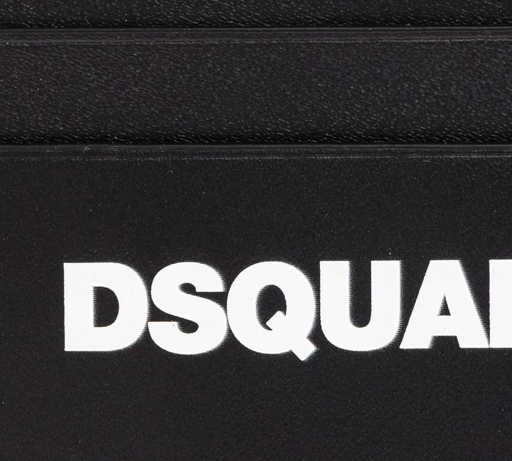 Dsquared2 - SET DE TARJETERO NEGRO Y LLAVERO EN CUERO CON LOGO EN RELIEVE