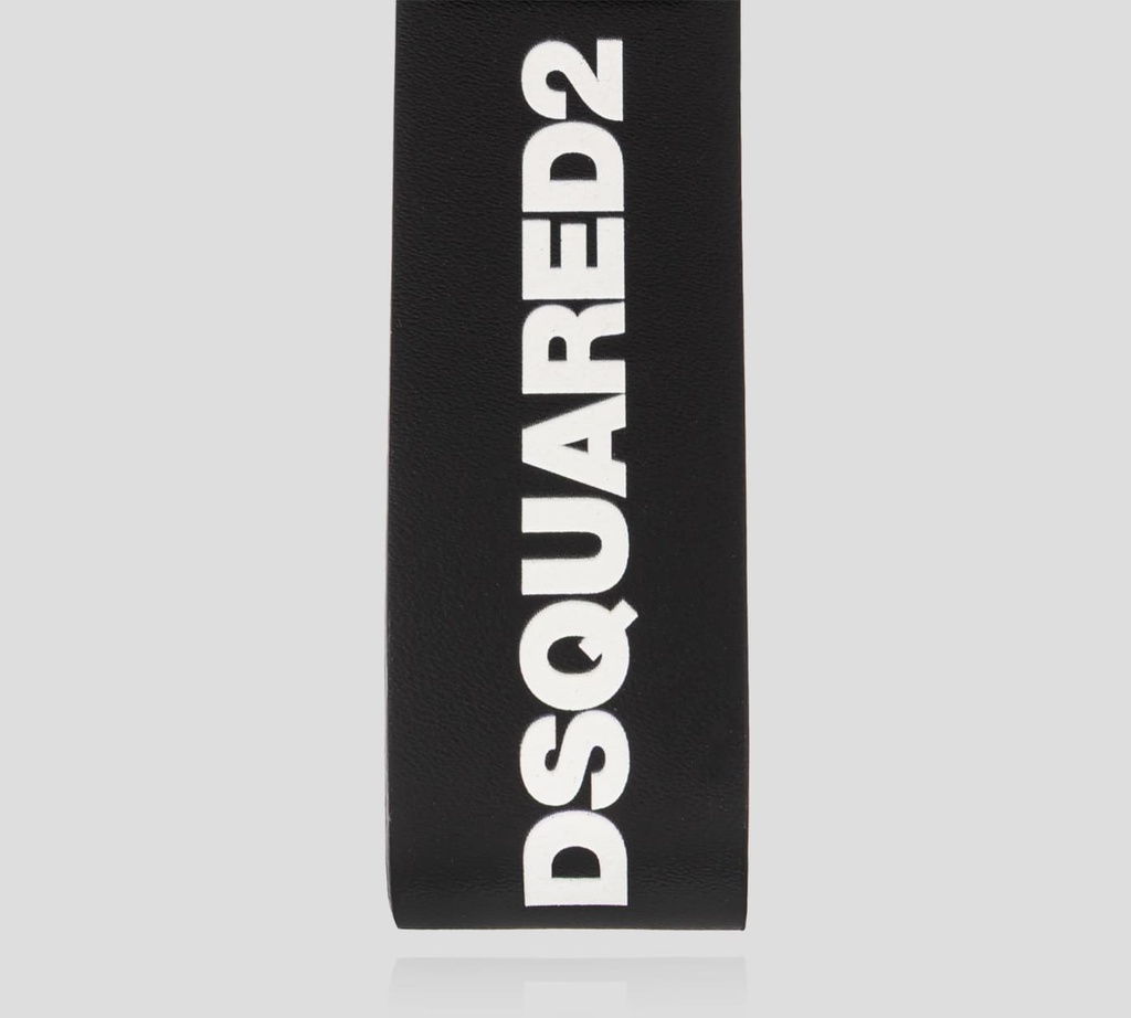 Dsquared2 - SET DE TARJETERO NEGRO Y LLAVERO EN CUERO CON LOGO EN RELIEVE