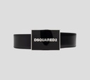 Dsquared2 - SET DE CINTURÓN NEGRO DE CUERO CON DOBLE HEBILLA
