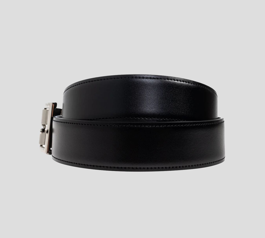 Dsquared2 - SET DE CINTURÓN NEGRO DE CUERO CON DOBLE HEBILLA