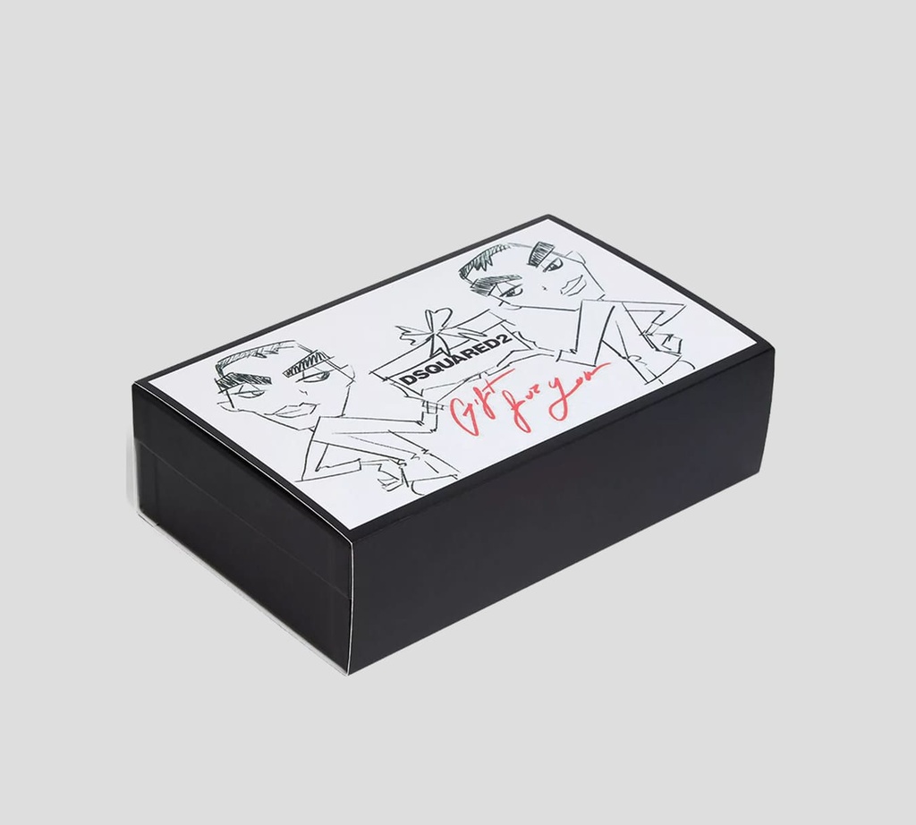 Dsquared2 - SET DE CINTURÓN NEGRO DE CUERO CON DOBLE HEBILLA