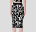 Elisabetta Franchi - FALDA NEGRA CON PATRON DE LOGO 00685