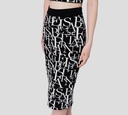 Elisabetta Franchi - FALDA NEGRA CON PATRON DE LOGO 00685
