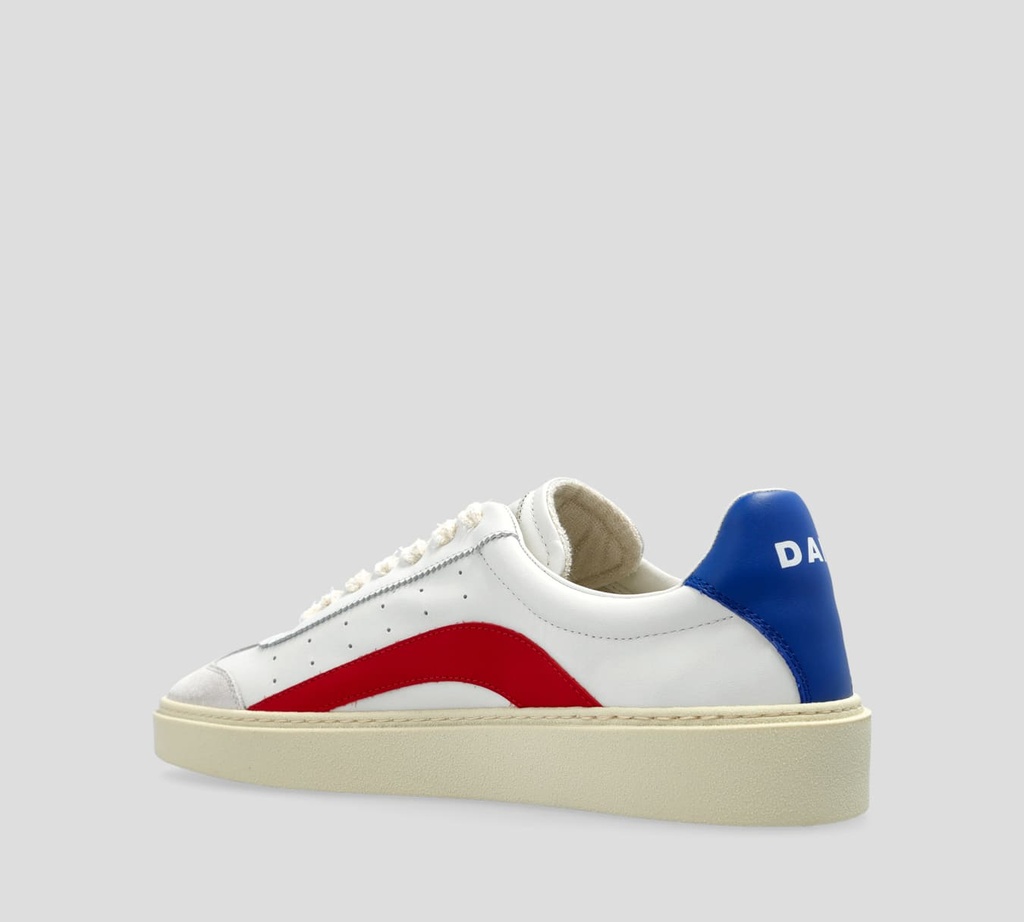 Dsquared2 - SNEAKERS BLANCOS RETRO EN CUERO 1964 CON DETALLE EN GAMUZA