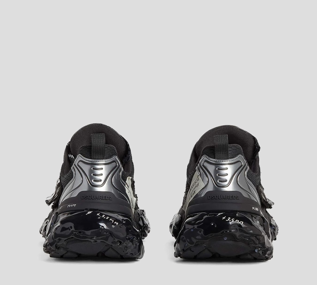 Dsquared2 - SNEAKERS NEGROS DEPORTIVOS CON DETALLES EXTRAVAGANTES EN TIPOGRAFIAS Y TEXTURAS