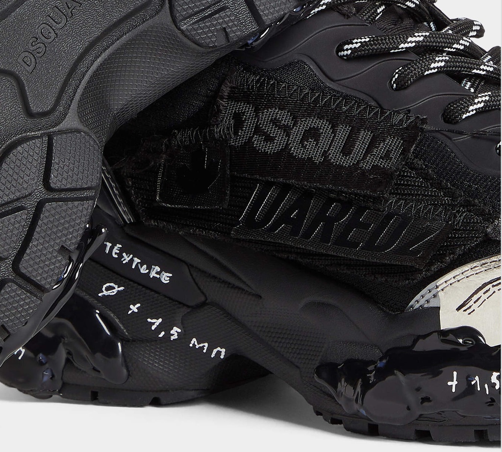 Dsquared2 - SNEAKERS NEGROS DEPORTIVOS CON DETALLES EXTRAVAGANTES EN TIPOGRAFIAS Y TEXTURAS