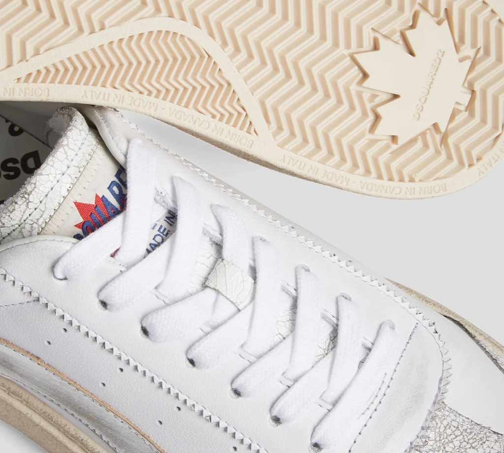 Dsquared2 - SNEAKERS 1964 BLANCOS CORTE BAJO CON DETALLES PLATEADOS Y SUELA BEIGE