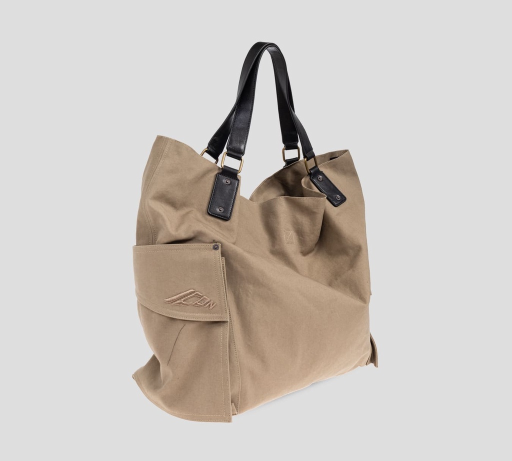 Dsquared2 - CARTERA BEIGE GRANDE CON DOBLE BOLSILLO LATERAL Y ASA DE CUERO