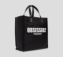 Dsquared2 - SHOPPING BAG NEGRA REFLECTIVA CON LOGO FRONTAL