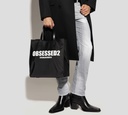 Dsquared2 - SHOPPING BAG NEGRA REFLECTIVA CON LOGO FRONTAL