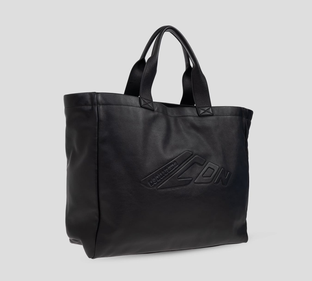 Dsquared2 - CARTERA NEGRA DE CUERO CON LOGO ICON GRABADO