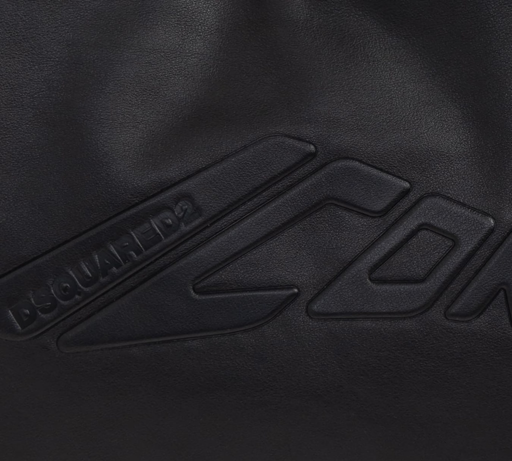 Dsquared2 - CARTERA NEGRA DE CUERO CON LOGO ICON GRABADO