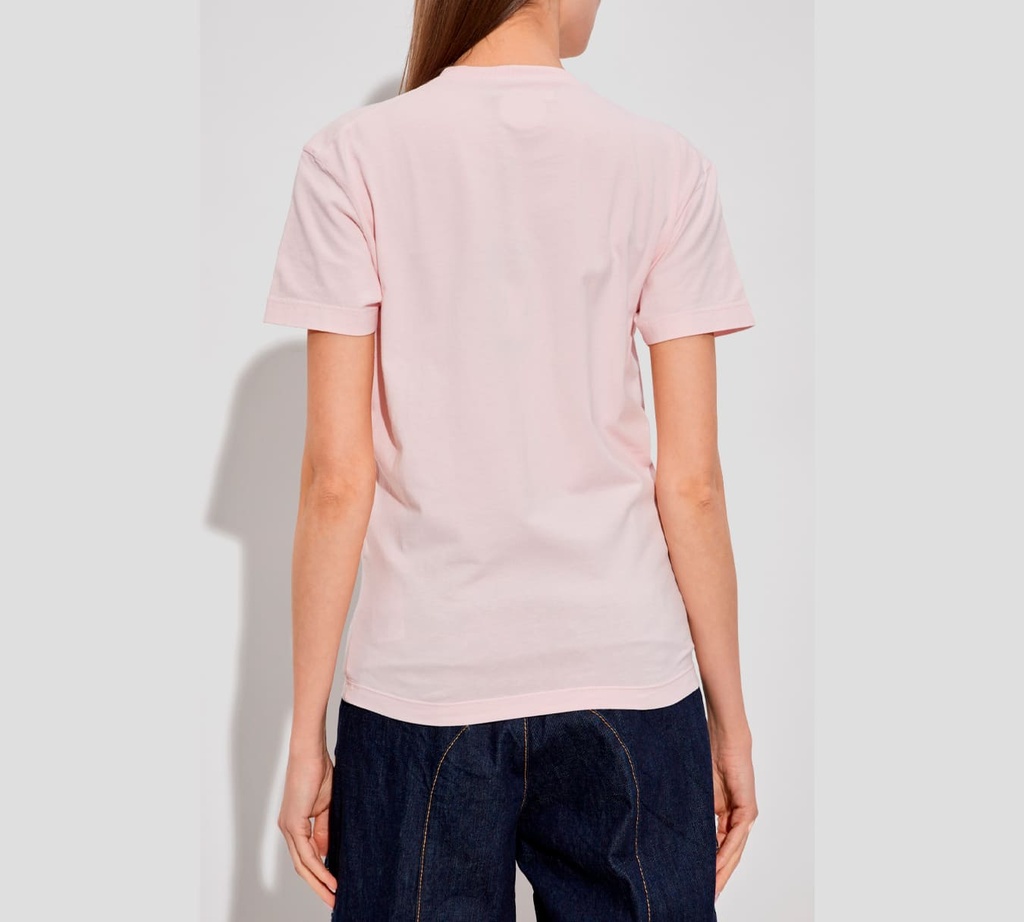 Dsquared2 - FRANELA ROSADA CUELLO REDONDO CON LOGO EN RELIEVE TEXTURIZADO EN GAMUZA