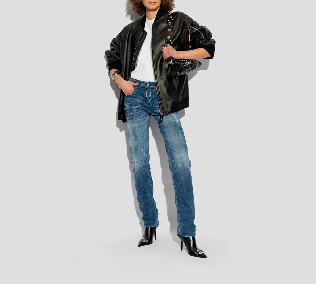 Dsquared2 - FRANELA BLANCA CUELLO REDONDO CON BOLSILLO UNICO FRONTAL