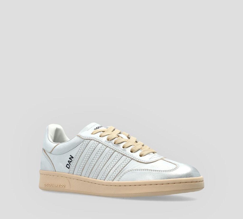 Dsquared2 Icon - ZAPATO BLANCO CON SUELA MARRON Y DESGASTE PLATEADO