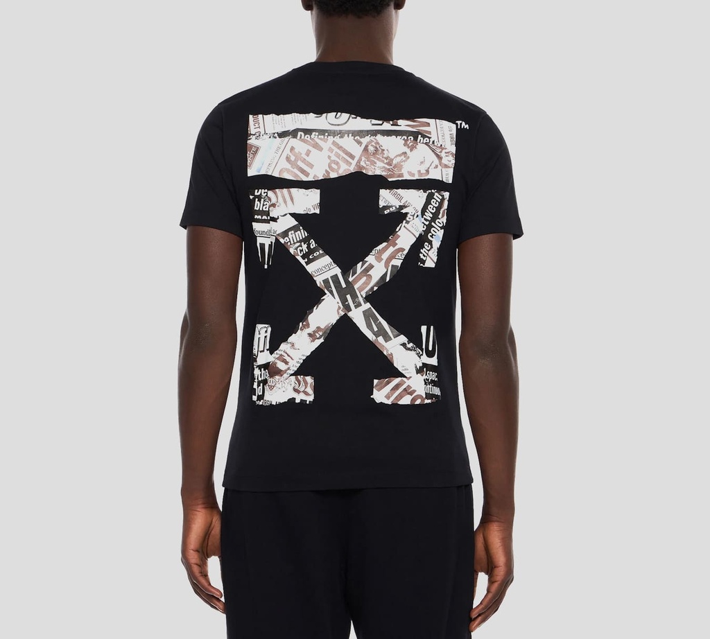 Off White - FRANELA CUELLO REDONDO NEGRA CON ESTAMPADO EN LA ESPALDA