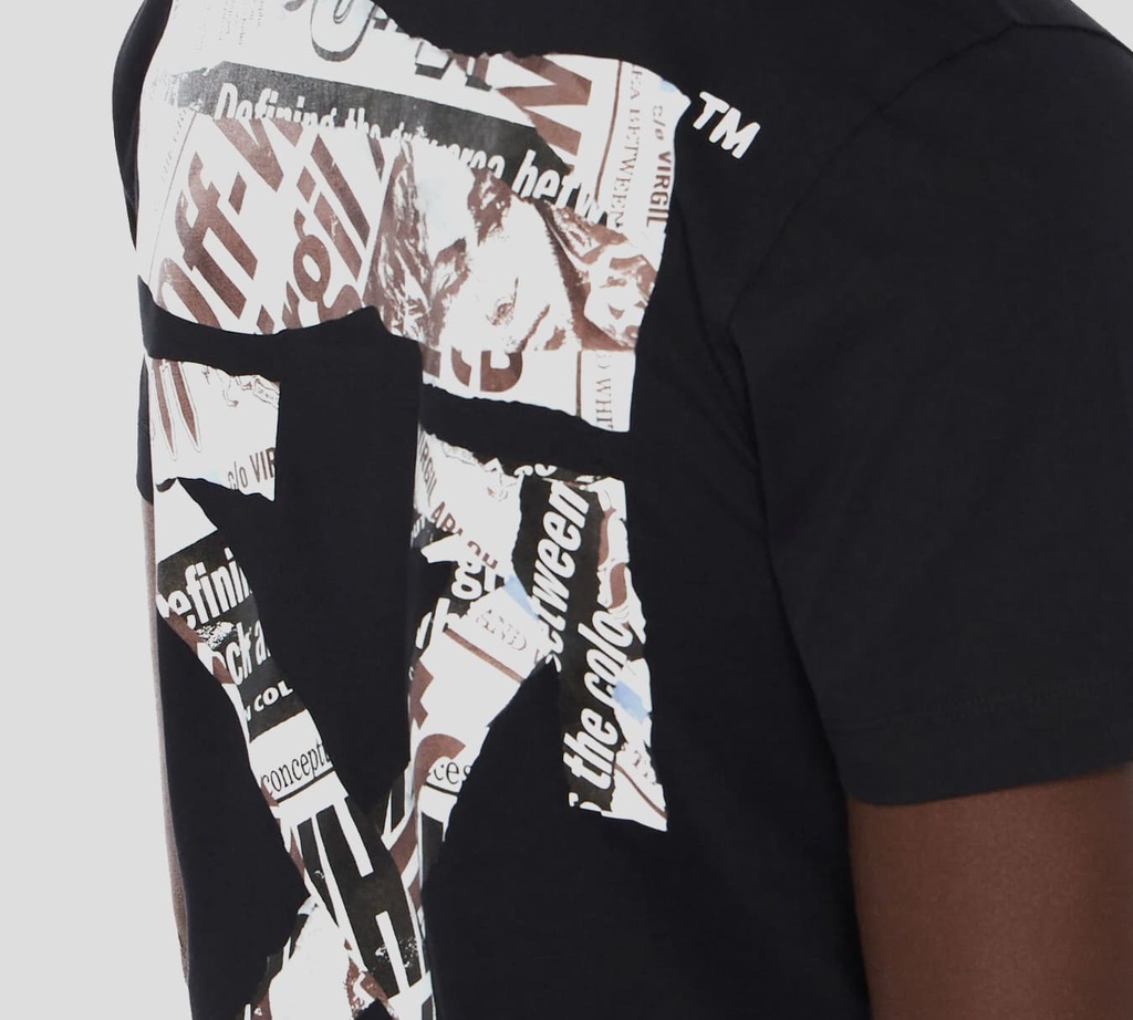 Off White - FRANELA CUELLO REDONDO NEGRA CON ESTAMPADO EN LA ESPALDA