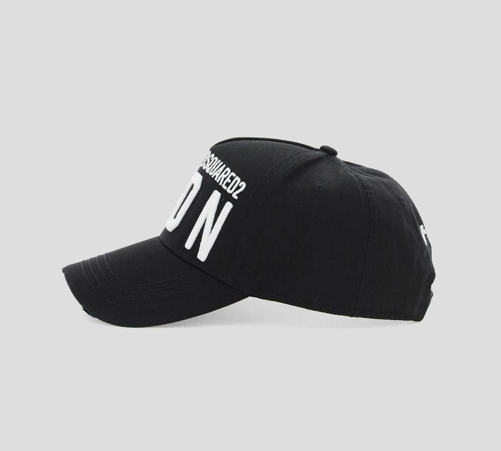 Dsquared2 Icon - GORRA NEGRA CON ICON BLANCO BORDADO