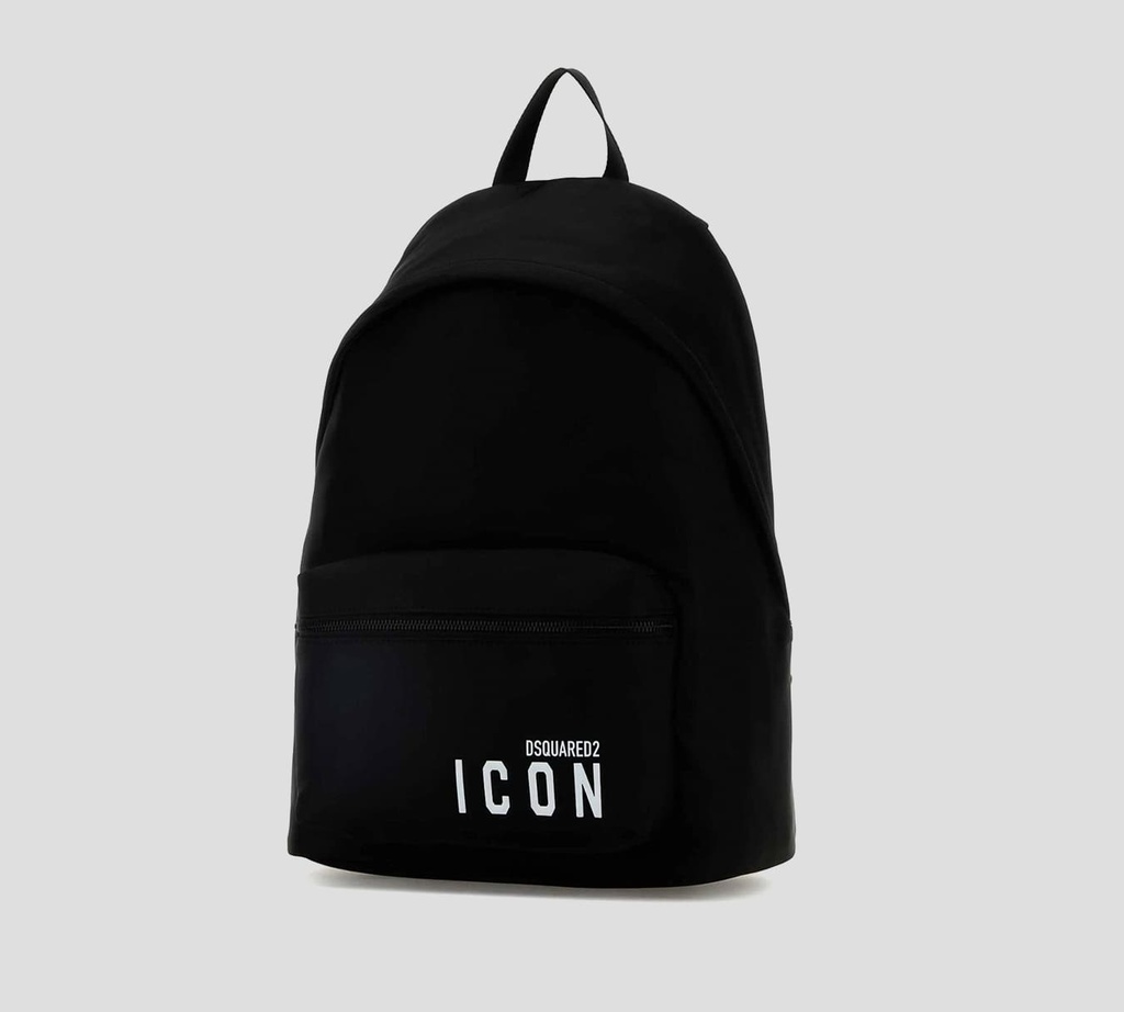 Dsquared2 Icon - MORRAL ICON NEGRO BRILLANTE CON DOBLE COMPARTIMIENTO