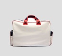 Dsquared2 Icon - BOLSO VIAJERO MILANO GRANDE EN BLANCO CON AZUL Y ROJO