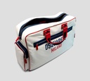 Dsquared2 Icon - BOLSO VIAJERO MILANO GRANDE EN BLANCO CON AZUL Y ROJO