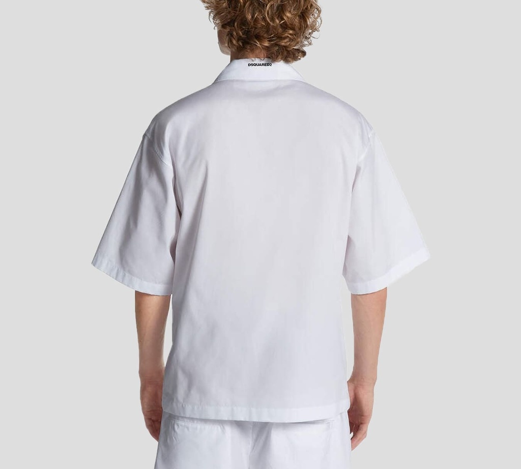 Dsquared2 - CAMISA BLANCA MANGA CORTA CON FLOR ESTAMPADA